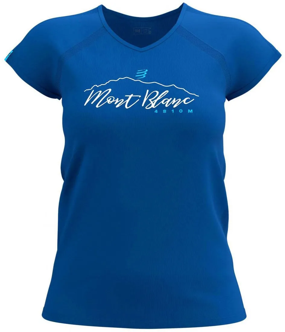 Day-to-Day Comfort Compressport Mont Blanc 2022 Short Sleeve Womens Running Top - Blue