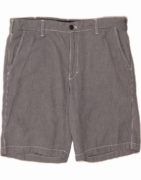 IZOD Mens Chino Shorts W36 Large Black Gingham Cotton music event look