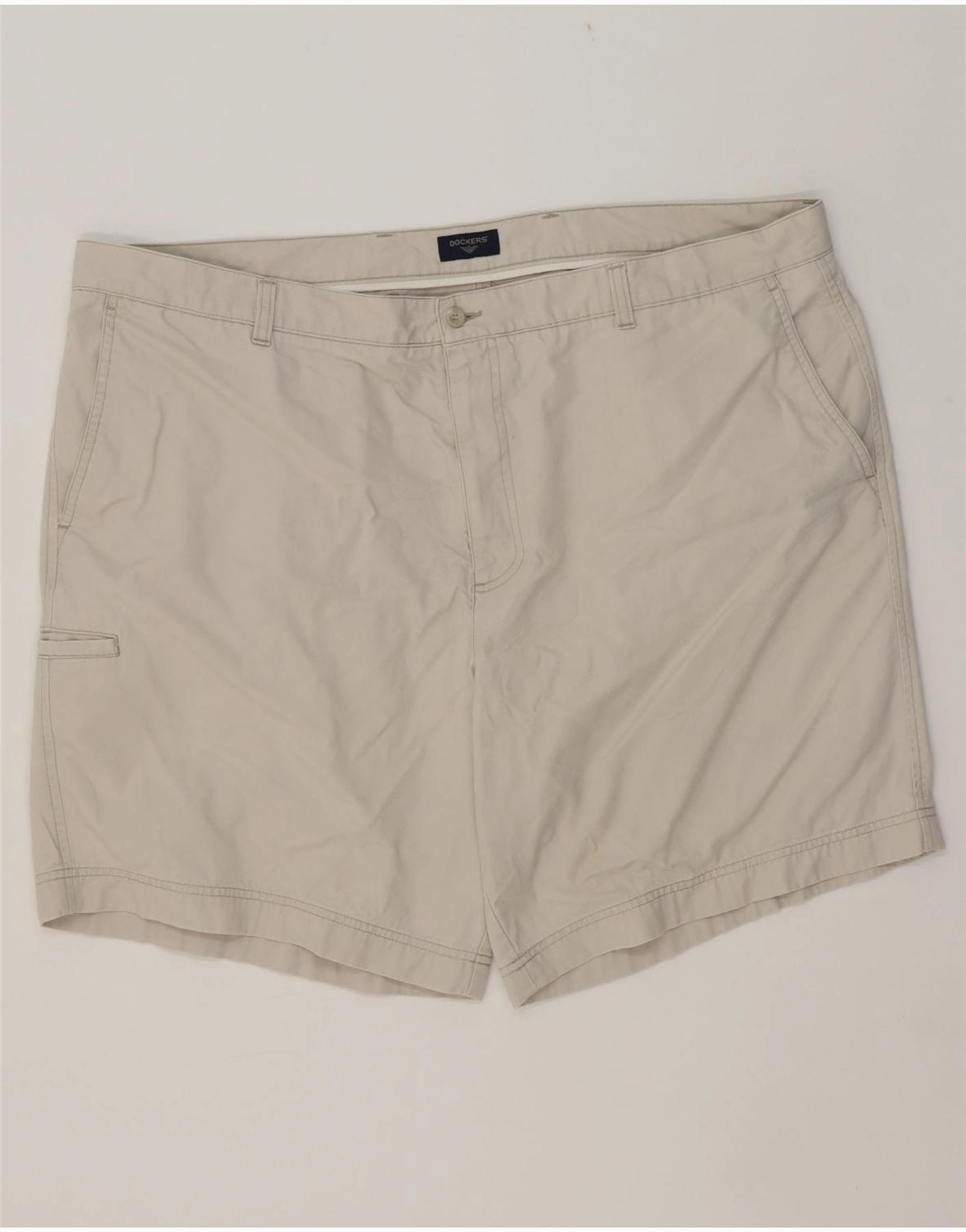 DOCKERS Mens Relaxed Fit Cargo Shorts 2XL W44 White Cotton Printed Pattern Sporty Edge