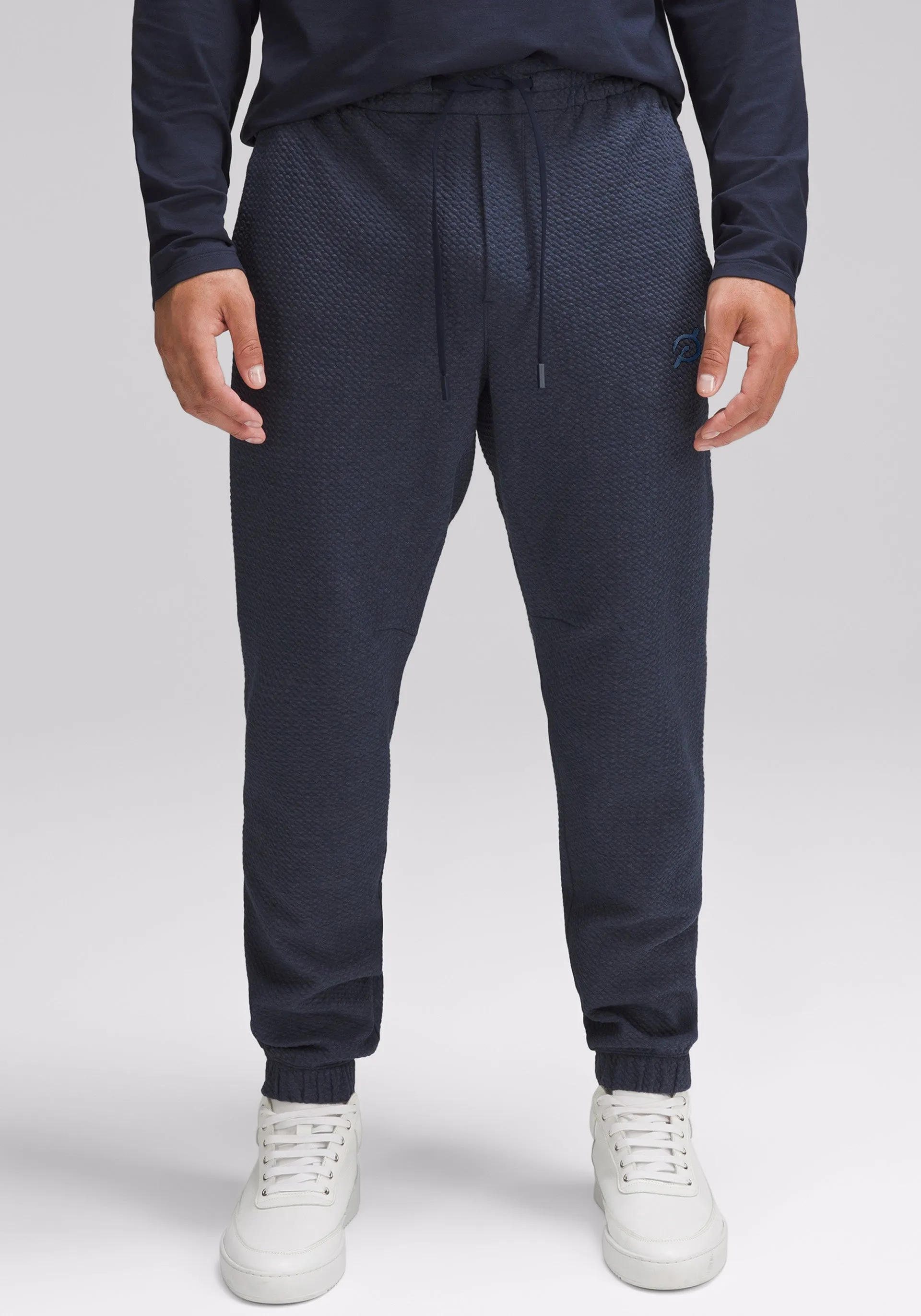 Textured Double-Knit Cotton Jogger Layer-Friendly Fit elastic waistband