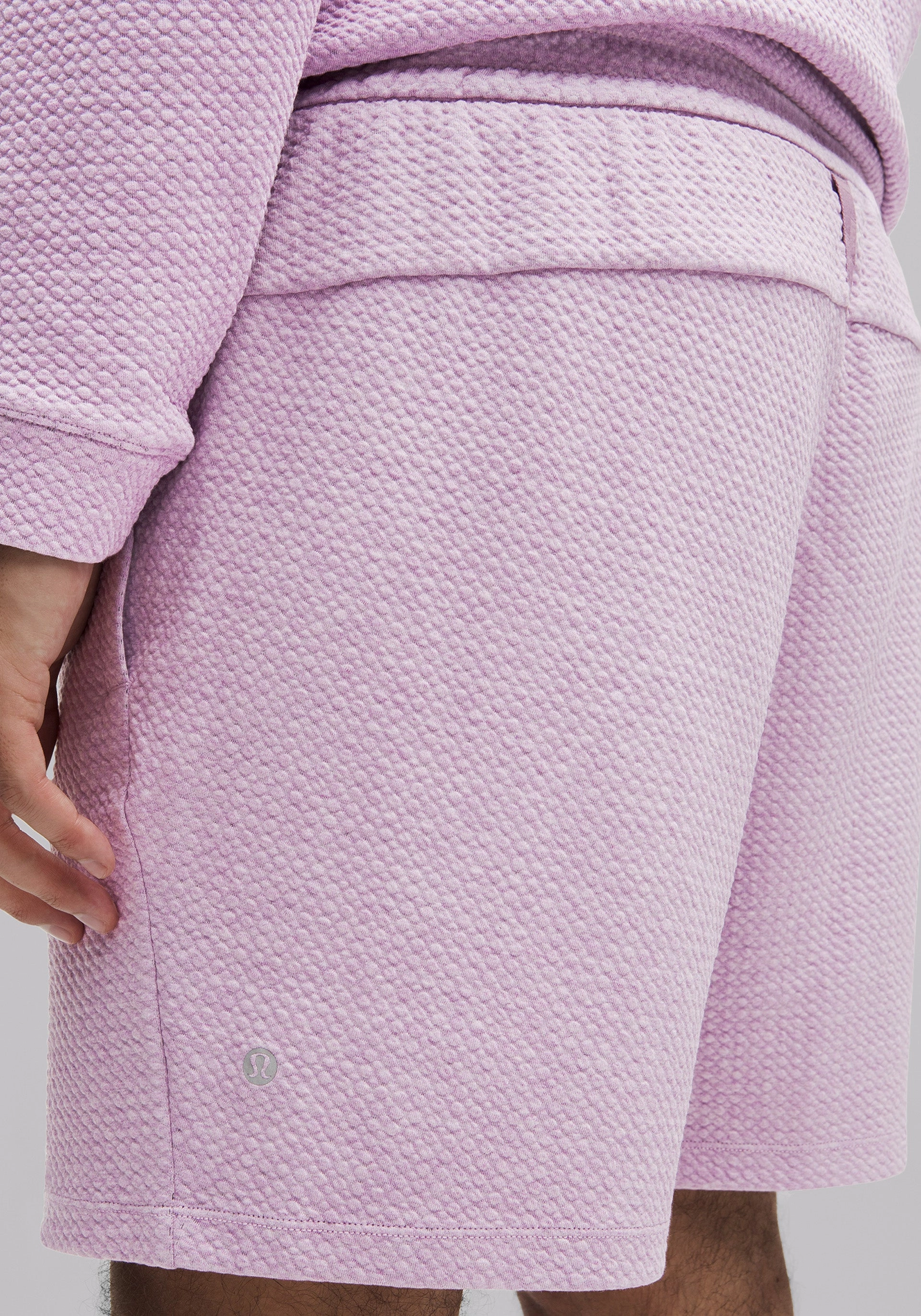 Textured Double-Knit Cotton Short 7" Sporty Fit Double Needle Stitching