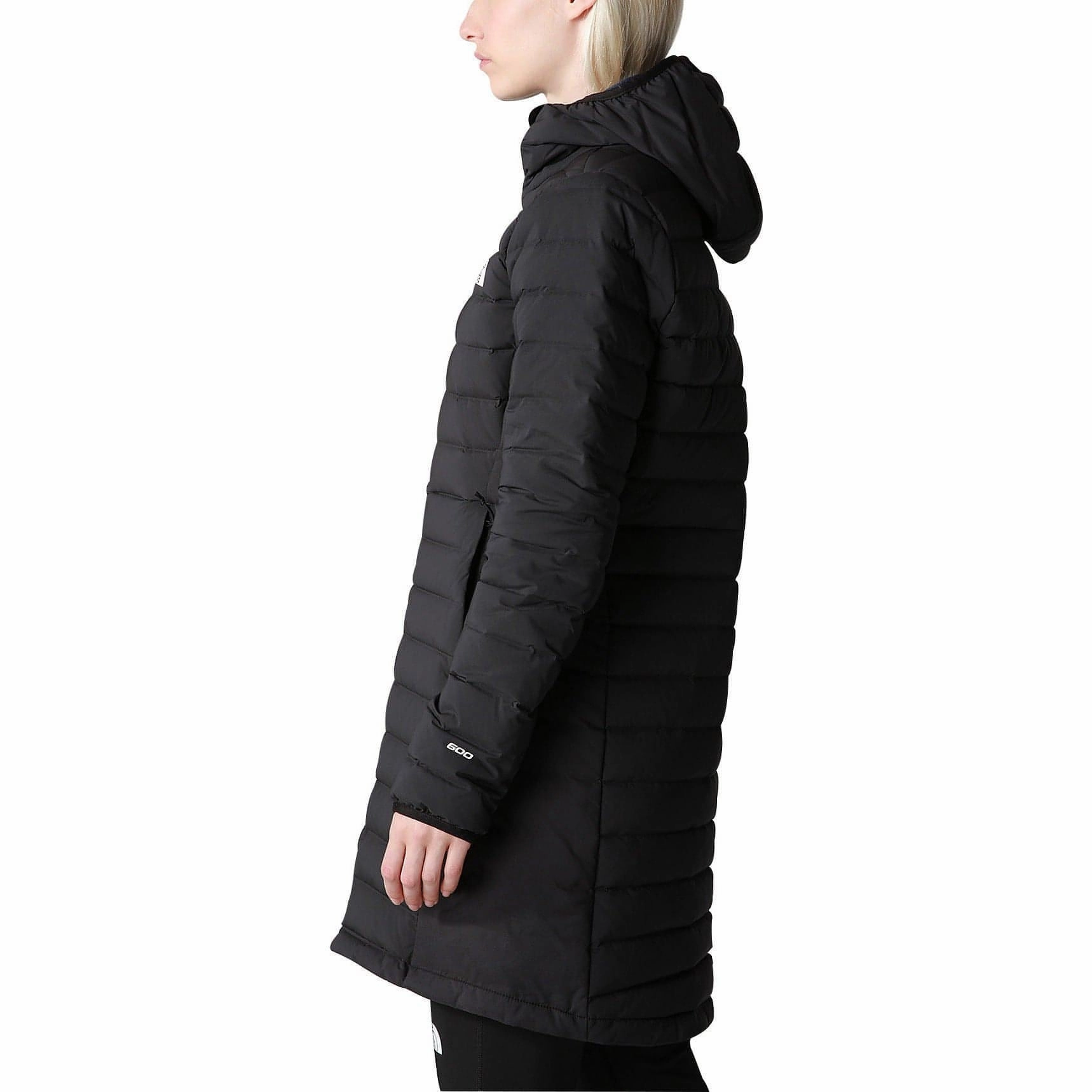 High Density Weave The North Face Belleview Stretch Womens Down Parka Jacket - Black