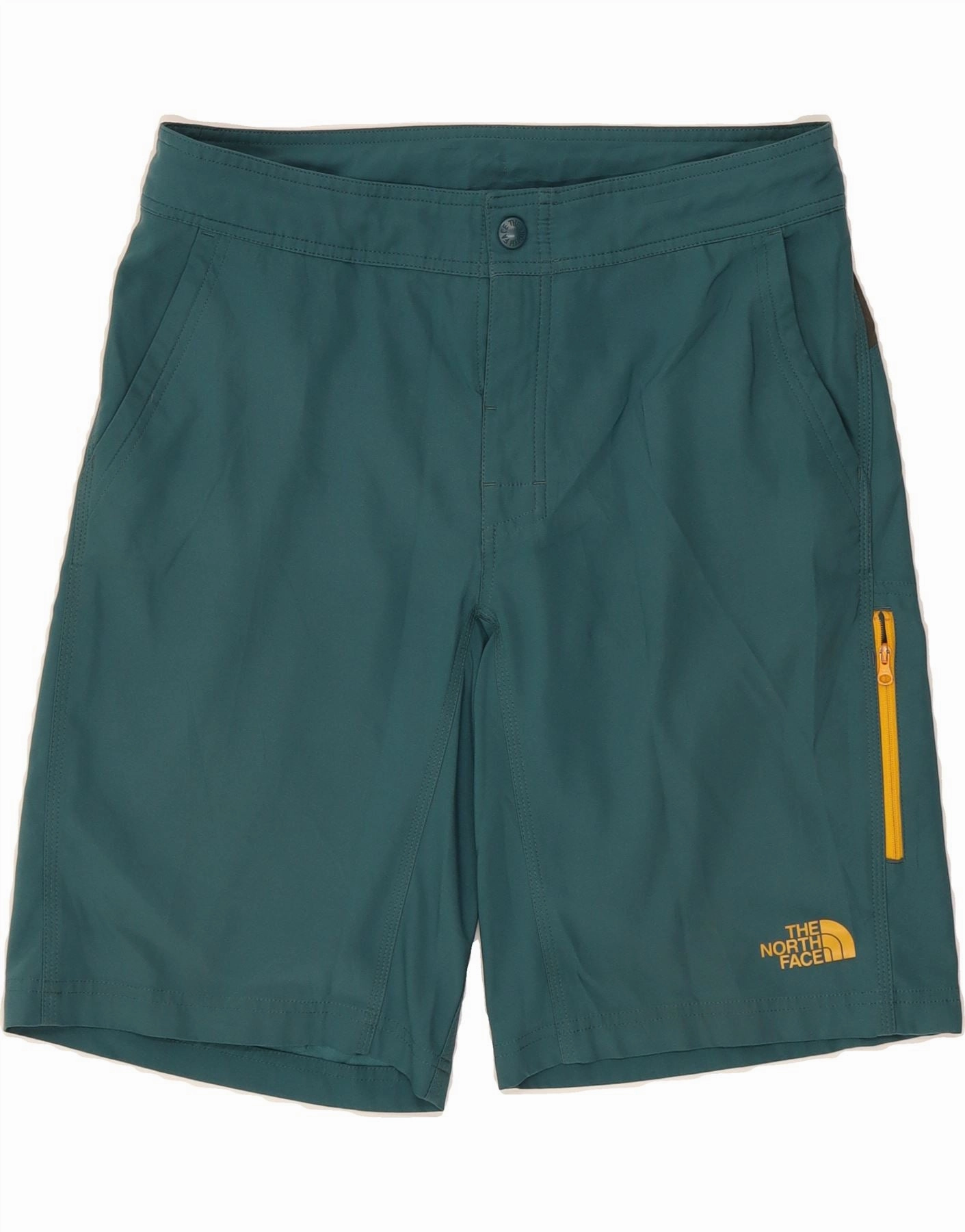 THE NORTH FACE Mens Cargo Shorts W32 Medium Green Colourblock Polyester Stay Cool Wear