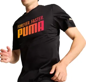 Puma Favourite Forever Faster Short Sleeve Mens Running Top - Black loose but not baggy