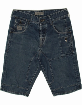 Elastic waist JACK & JONES Mens Denim Shorts Medium W32  Blue Cotton