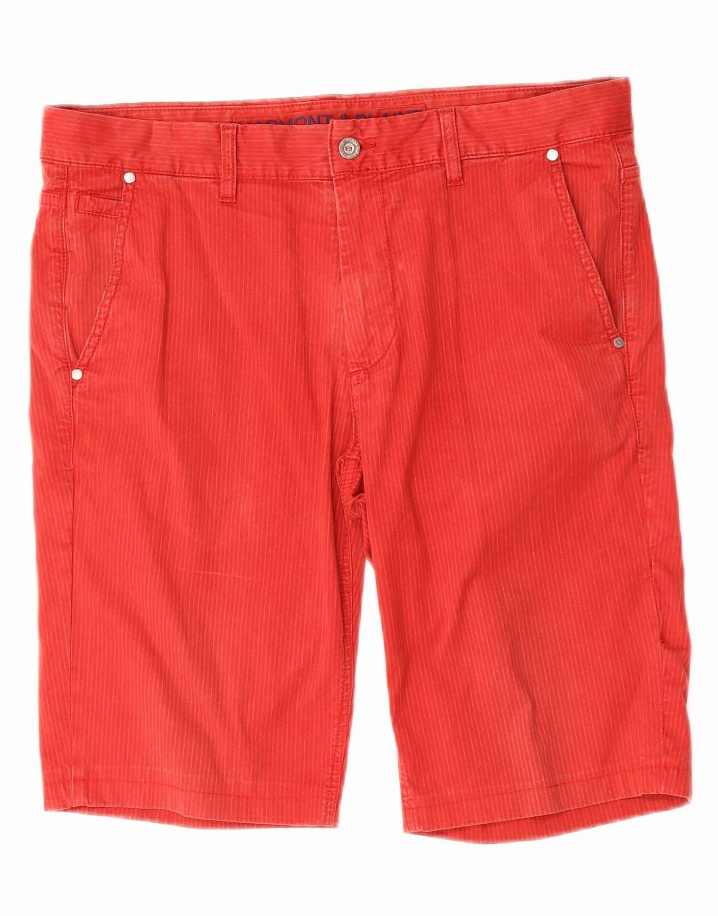 fresh start HARMONT & BLAINE Mens Chino Shorts W38 XL Red Striped Cotton