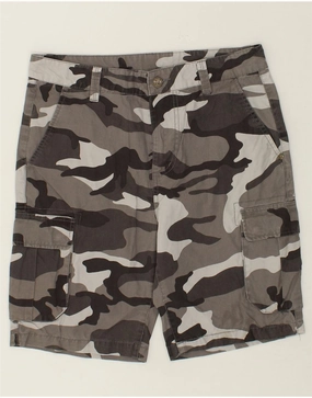 hiking apparel jumpsuit VINTAGE Mens Chino Shorts Medium W30 Grey Camouflage Cotton