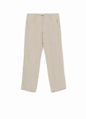 NATURAL WASHED LINEN LOW-RISE STRAIGHT FIT PANTS RecycledMaterial