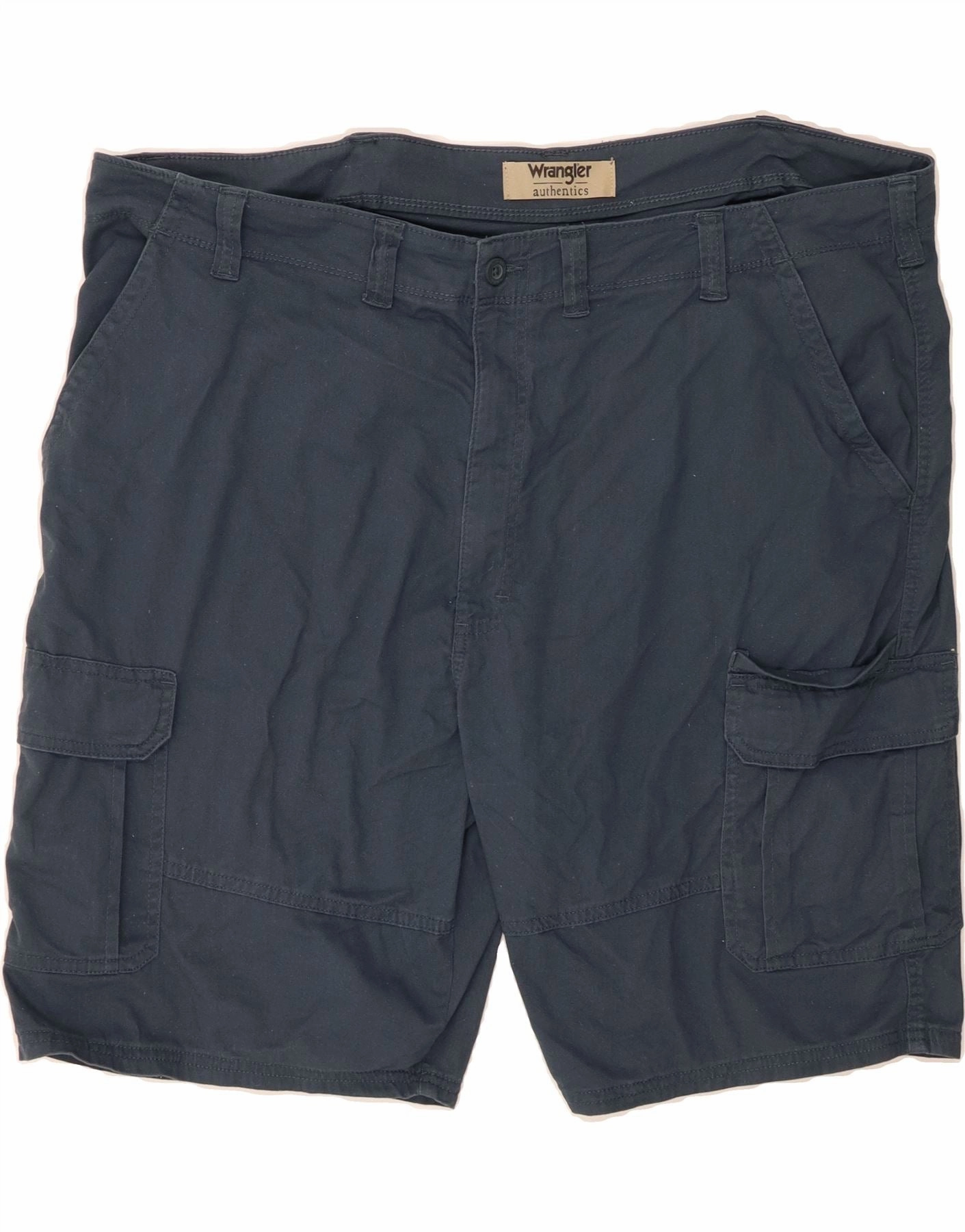 WRANGLER Mens Cargo Shorts  W46 3XL Navy Blue Cotton Nylon Material