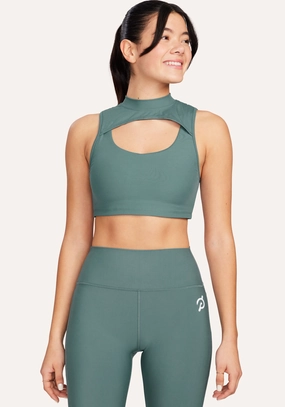 tall size Piped edges seams Cadent Rib Mock Neck Cutout Bra