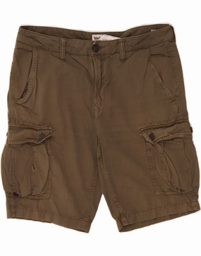 Stretch Woven Fabric TIMBERLAND Mens Cargo Shorts W33 Medium Khaki Cotton