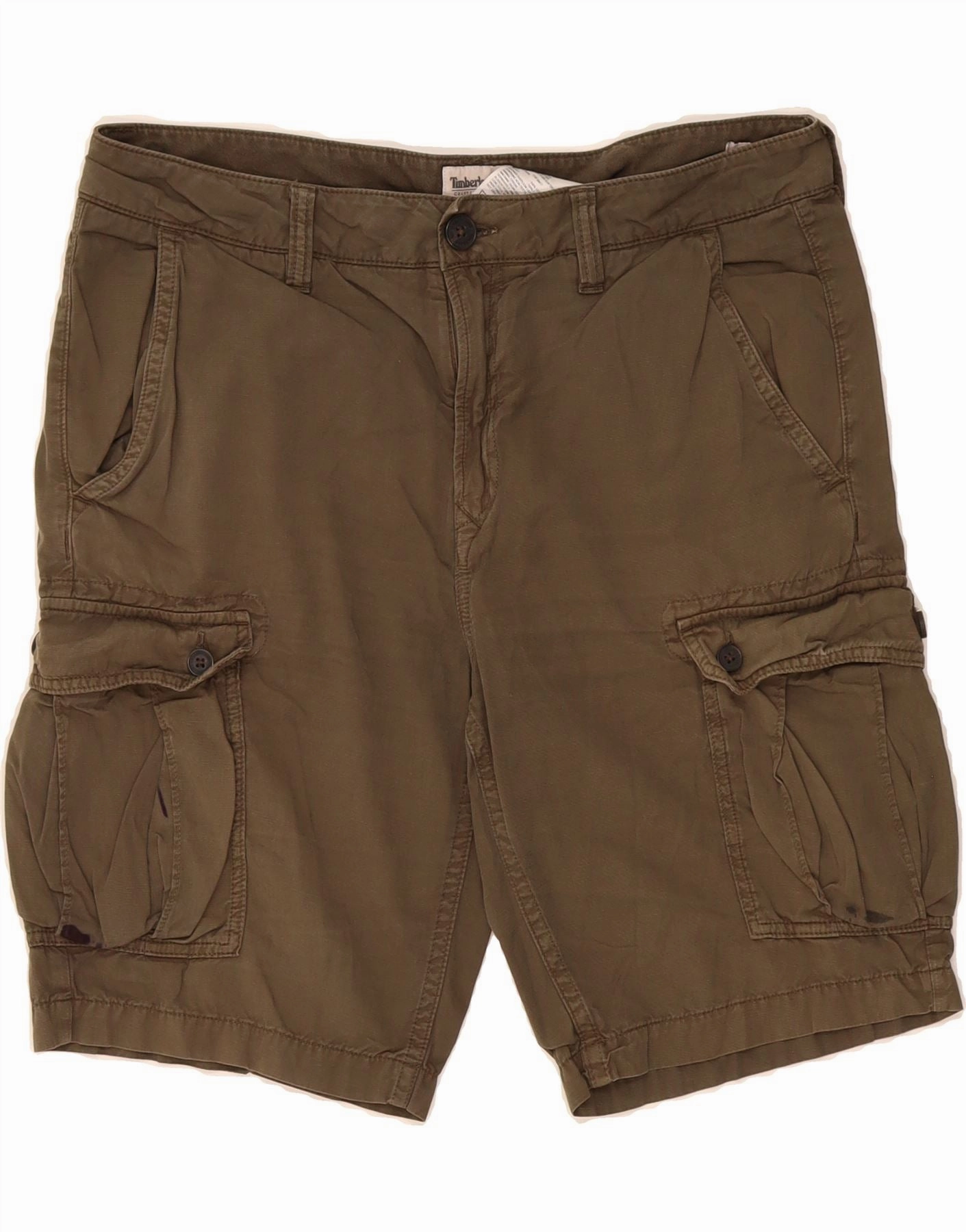 Stretch Woven Fabric TIMBERLAND Mens Cargo Shorts W33 Medium Khaki Cotton