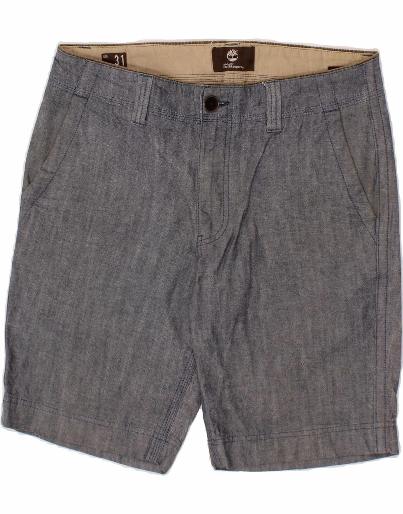 Chafe Resistant Edges TIMBERLAND Mens Chino Shorts W31 Medium Blue Cotton