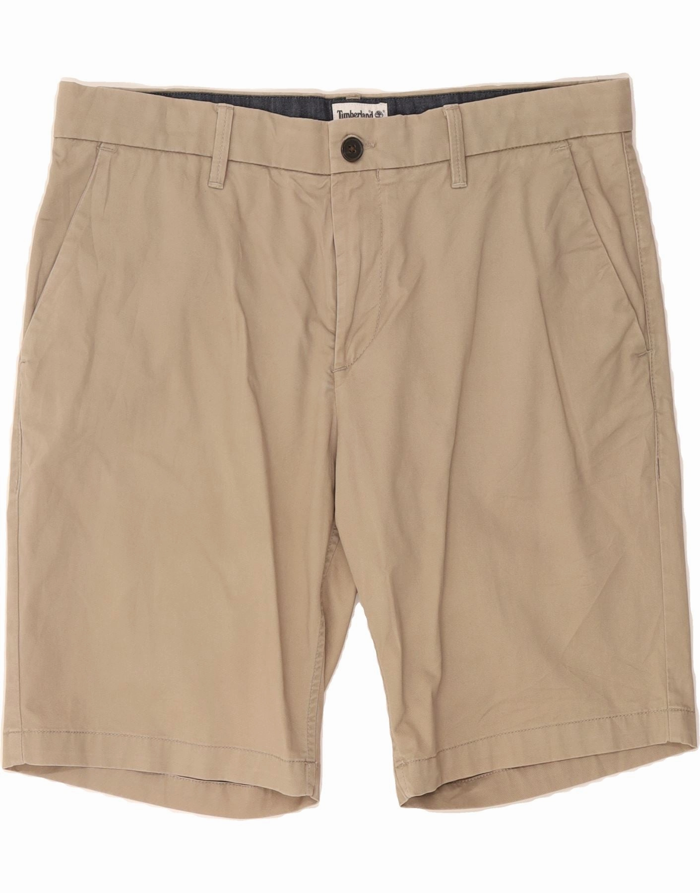 TIMBERLAND Mens Chino Shorts W36 Large Beige Cotton Crisp Texture Moisture wicking