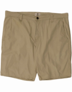 TIMBERLAND Mens Chino Shorts W40 XL Beige Cotton Golf Apparel Rubberized Waist Grip