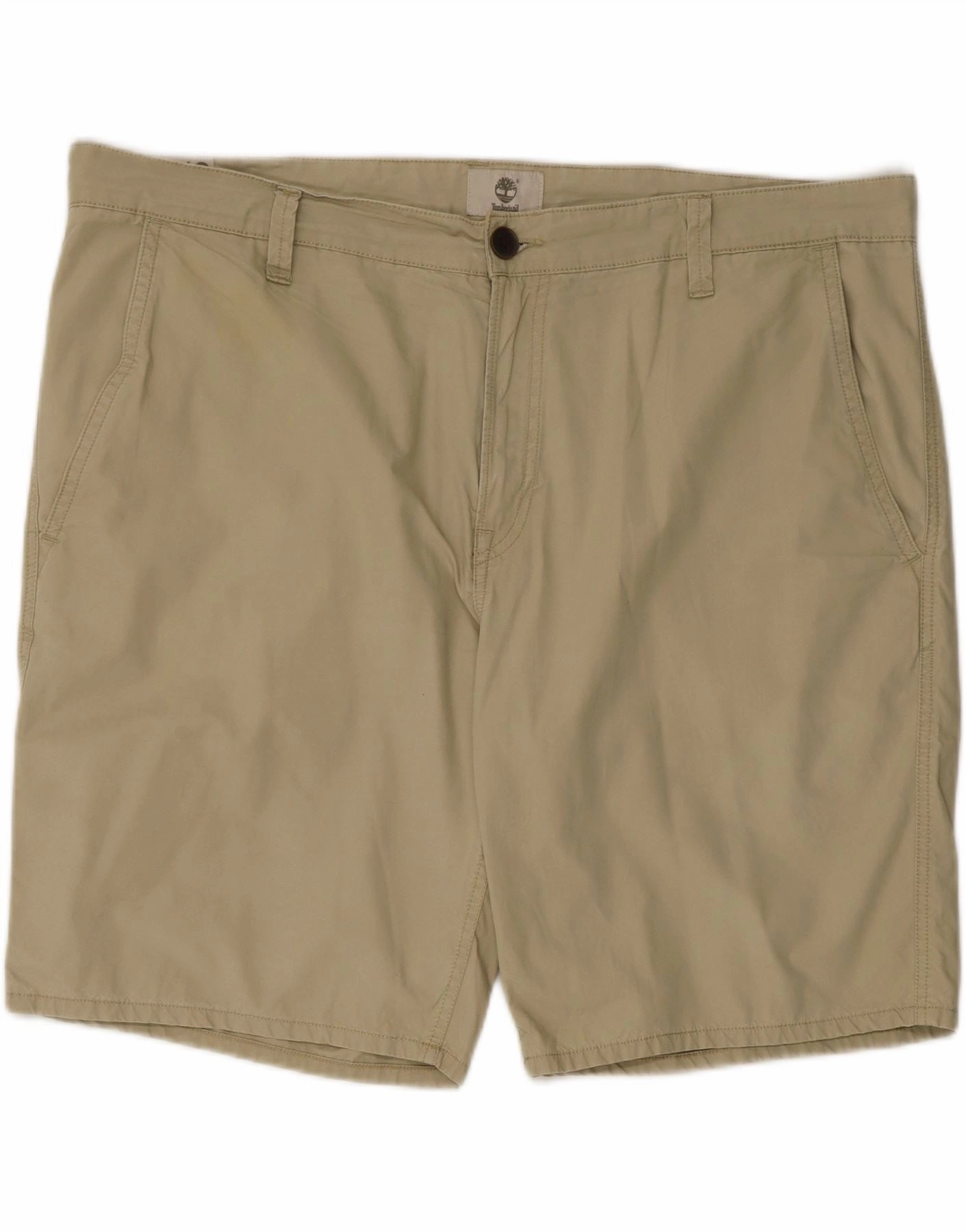 TIMBERLAND Mens Chino Shorts W40 XL Beige Cotton Golf Apparel Rubberized Waist Grip