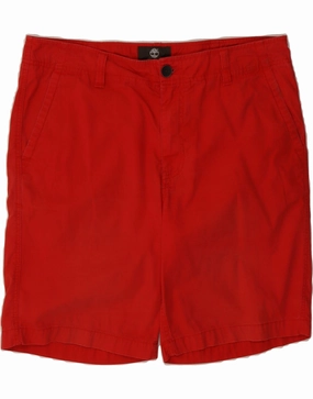 TIMBERLAND Mens Earthkeepers Chino Shorts W35 Large Red Cotton Outdoor Apparel Retroreflective Accents