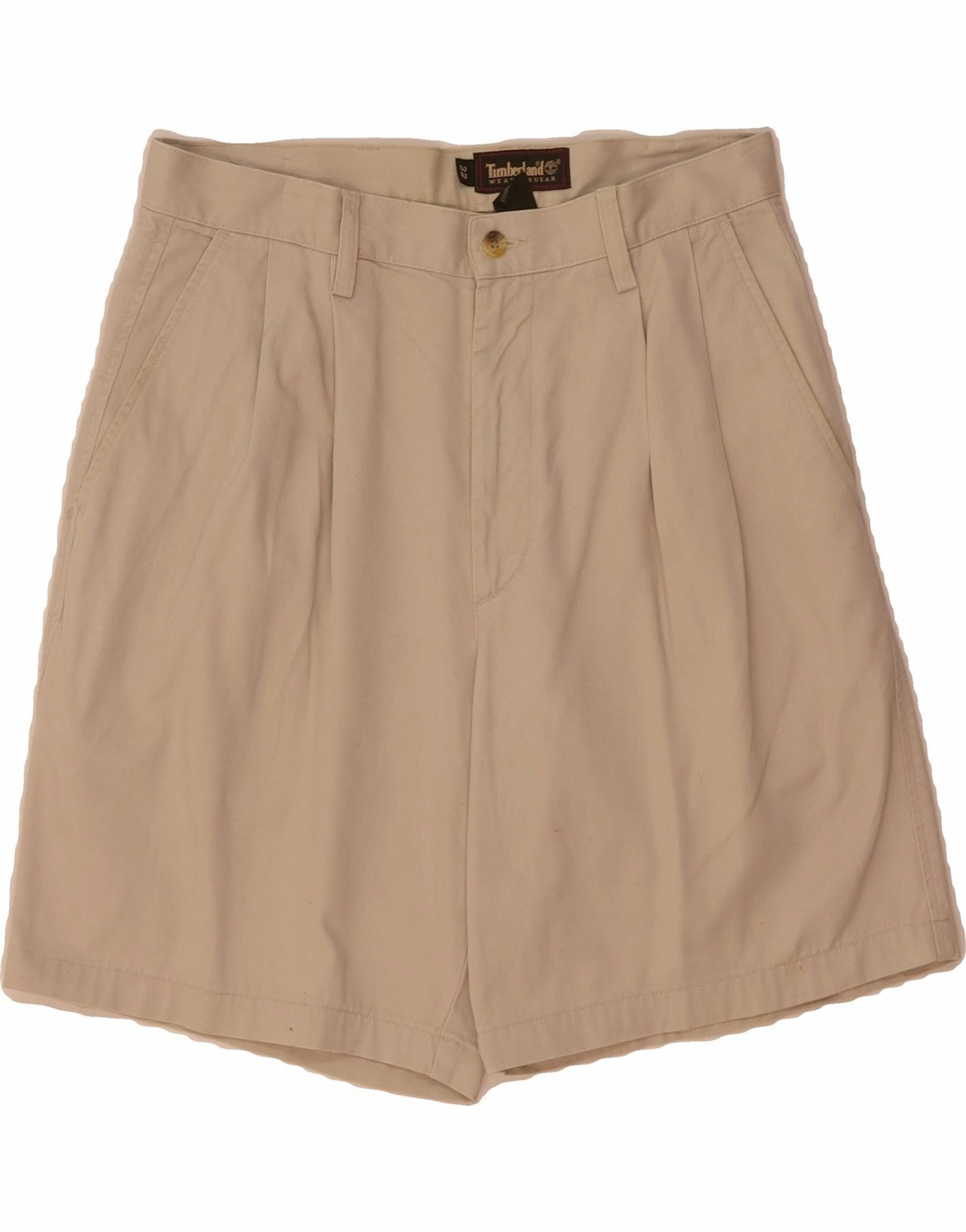 TIMBERLAND Mens Pegged Chino Shorts W32 Medium  Beige Cotton Easy Care Fabric Soft touch finish