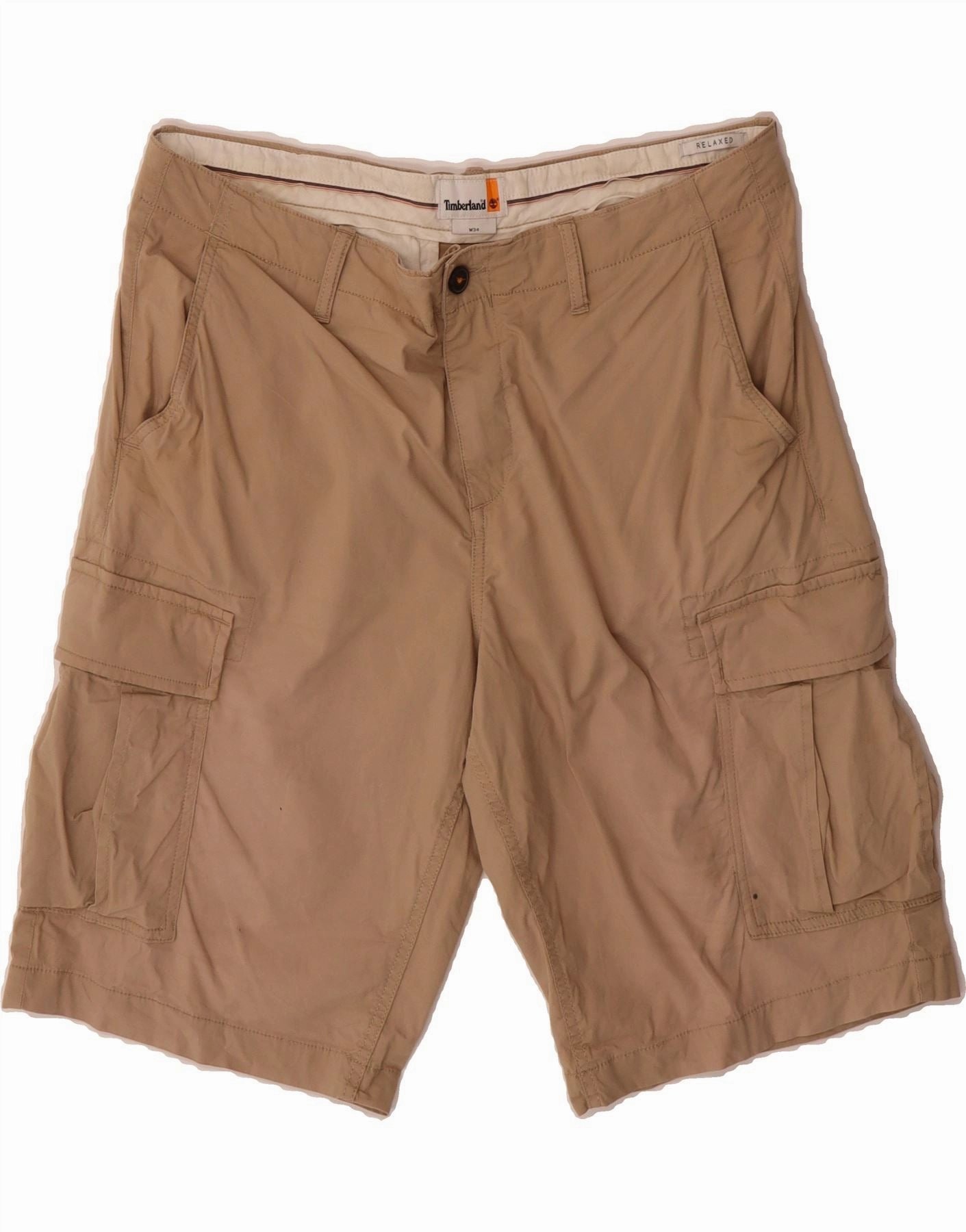 TIMBERLAND Mens Relaxed Fit Cargo Shorts W34 Large Beige Sneakers