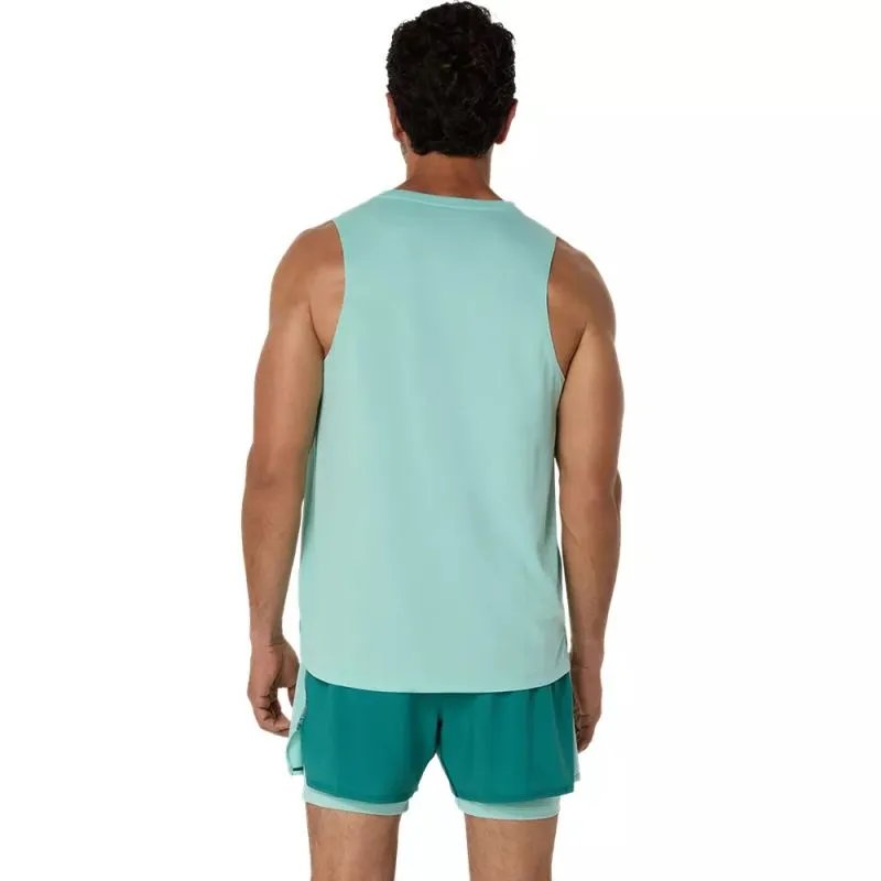 ASICS Mens Silver Running Singlet Fresh Outfit GarmentDyedTexture