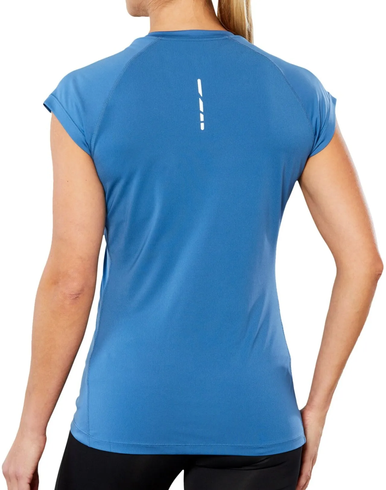 Asics Cap Short Sleeve Womens Running Top - Blue Minimalist Layer Seasonal top