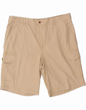 IZOD Mens Cargo Shorts W40 XL Beige Cotton No Chafe