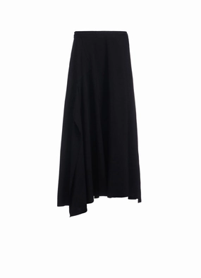 HARD TWISTED GABARDINE RIGHT SIDE SLIT FLARE SKIRT Flexible Cut