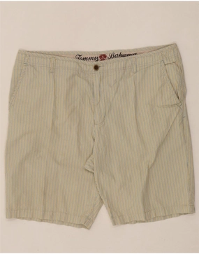 TOMMY BAHAMA Mens Chino Shorts W38 XL Yellow Striped Cotton Quick Pocket Access