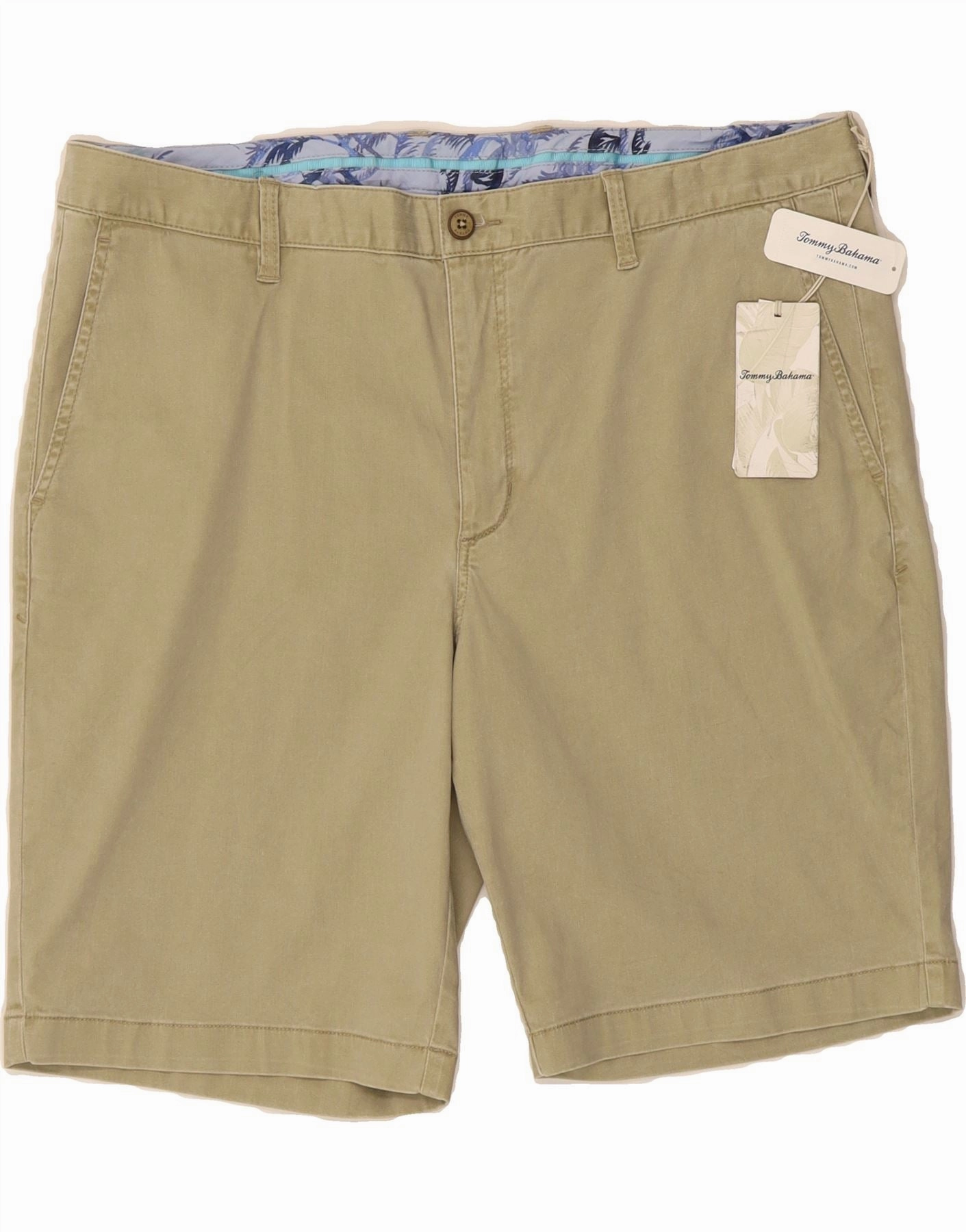 TOMMY BAHAMA Mens Chino Shorts W40 XL Beige Tencel Reinforced Gusset Valentine's gift