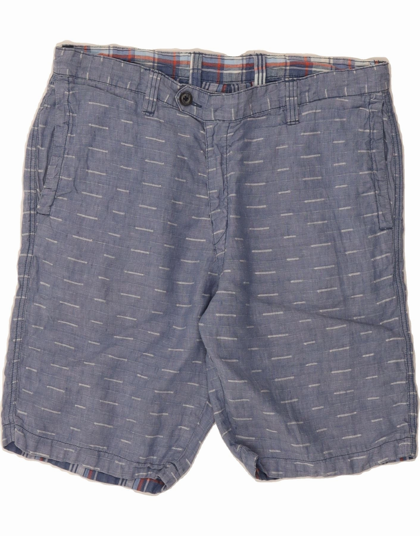 Athletic Fit TOMMY BAHAMA Mens Reversible Chino Shorts W34 Large Blue Check