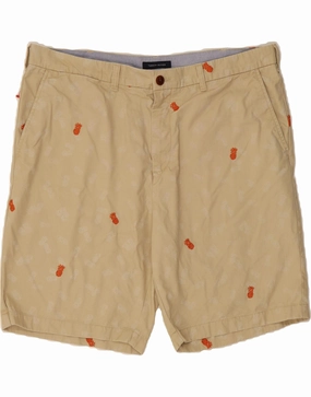 mix and match retail industry TOMMY HILFIGER Mens Abstract Pattern Chino Shorts W40 XL Beige Cotton