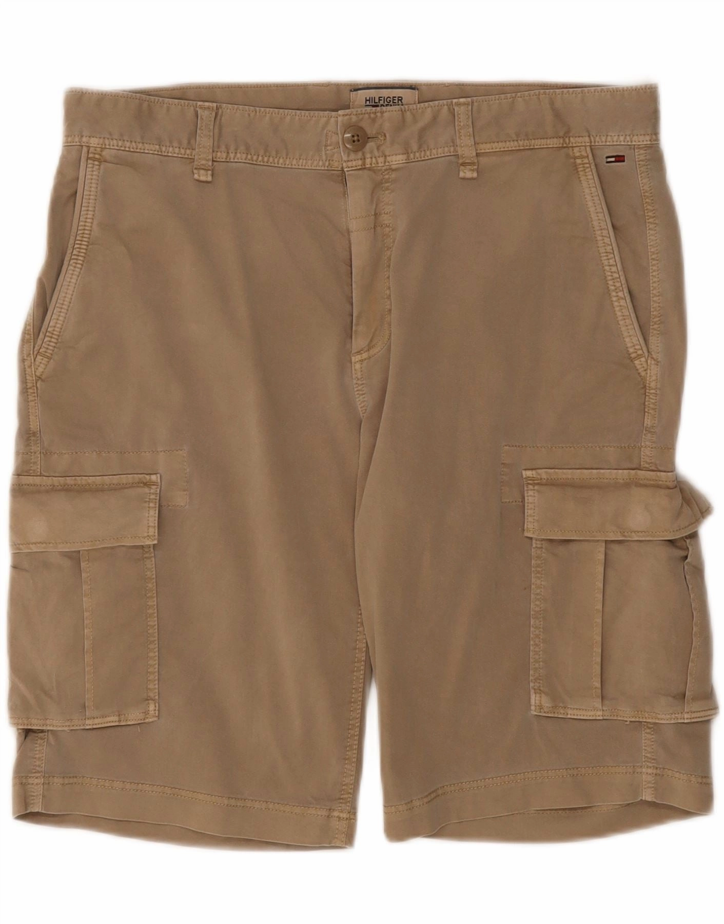 TOMMY HILFIGER Mens Cargo Shorts W32 Medium Beige Cotton Casual Design