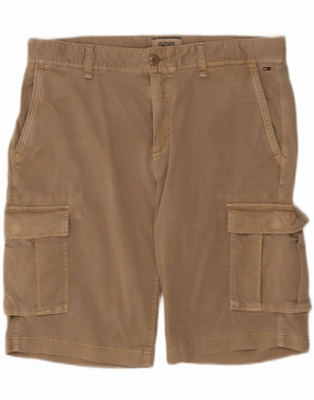 TOMMY HILFIGER Mens Cargo Shorts W32 Medium Beige Cotton Casual Design