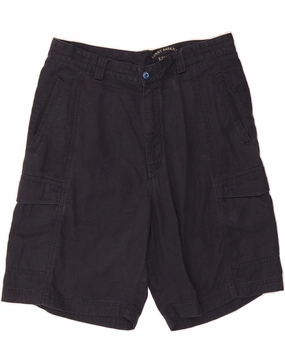TOMMY HILFIGER Mens Cargo Shorts W33 Large Navy Blue Lyocell Quick Slip