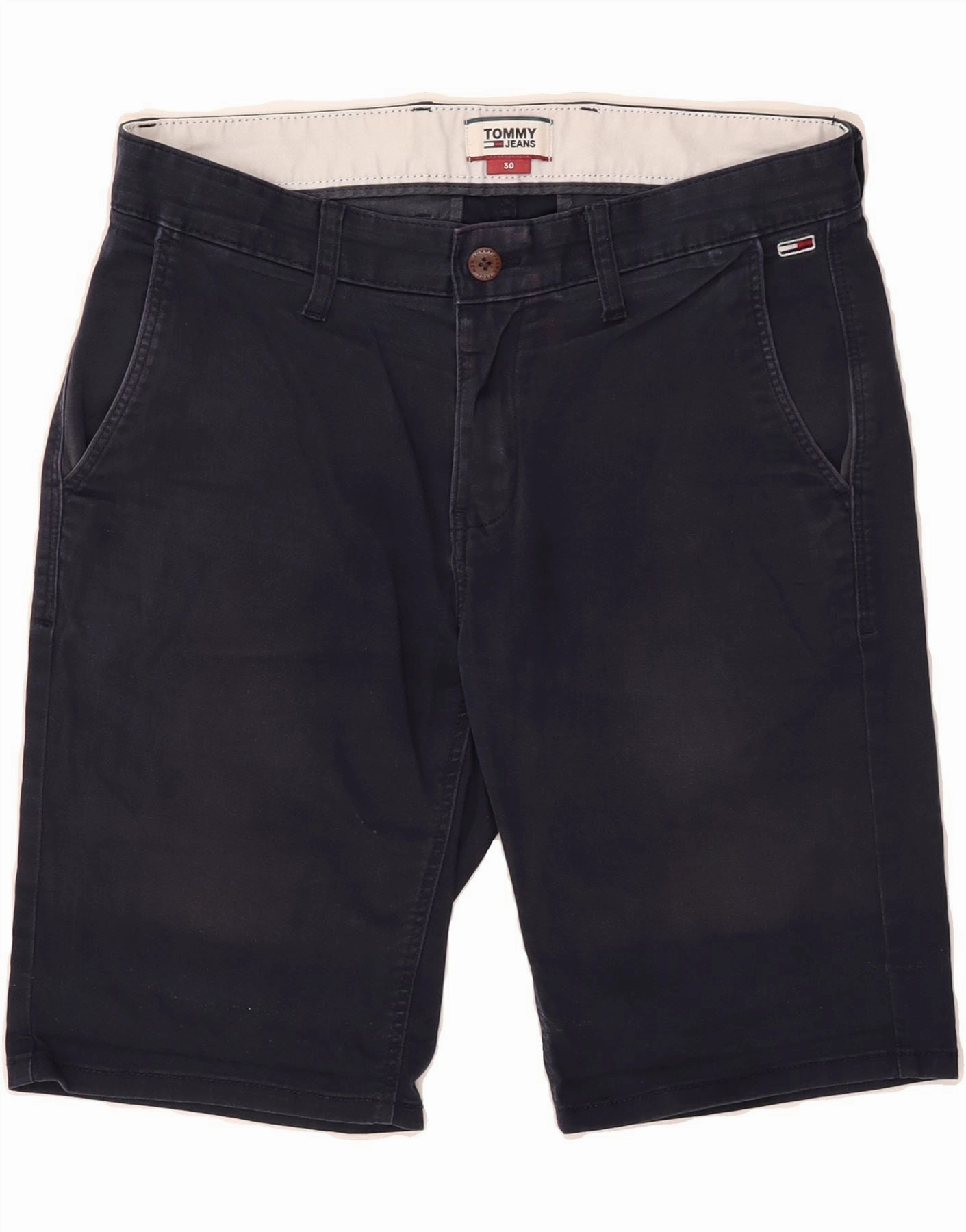 TOMMY HILFIGER Mens Chino Shorts W30 Medium Navy Blue Cotton Free Fit