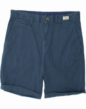 Beach Ready TOMMY HILFIGER Mens Chino Shorts W30 Medium  Navy Blue Geometric Cotton