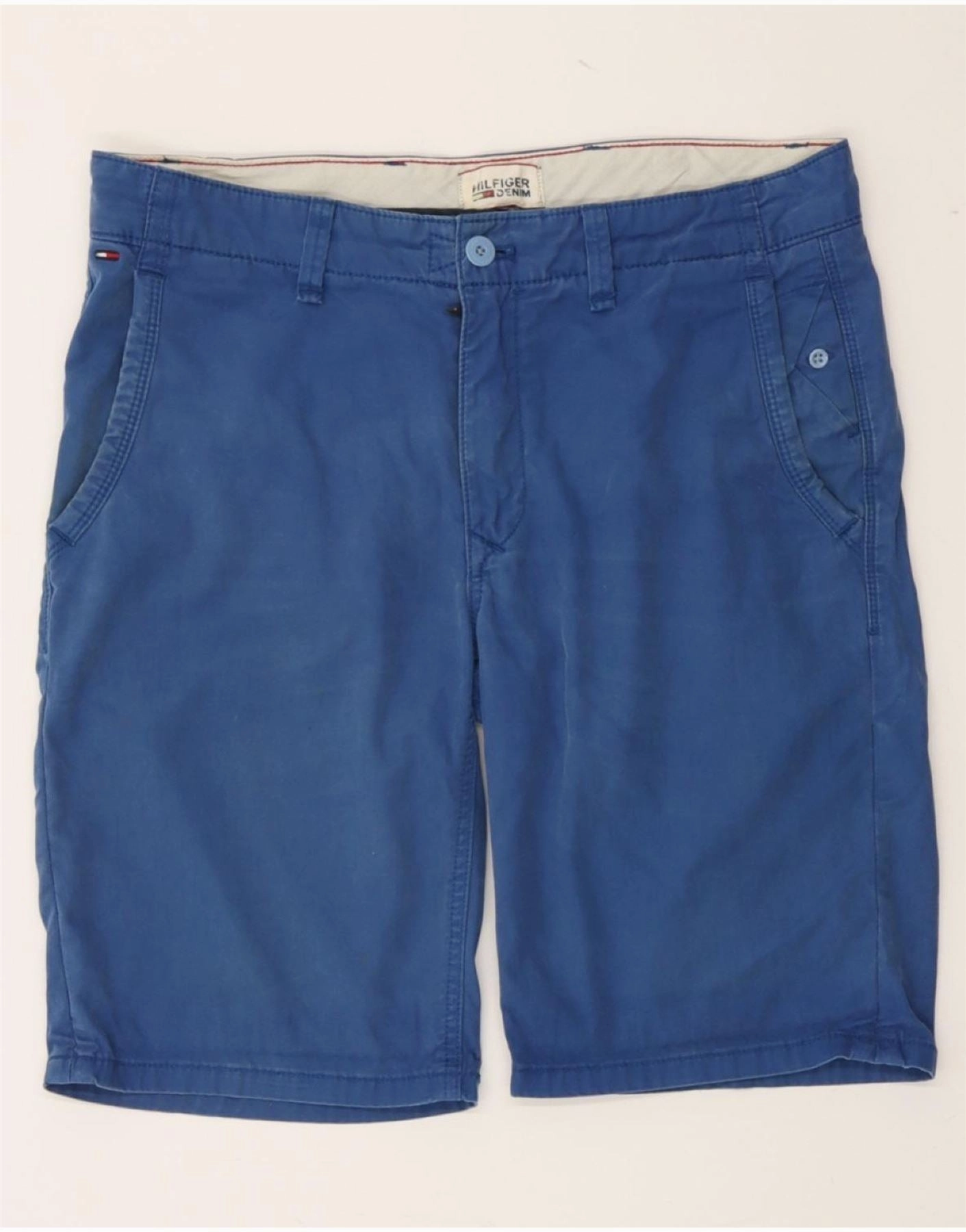 City Shorts Flexible shape TOMMY HILFIGER Mens Chino Shorts W31 Medium Blue Cotton