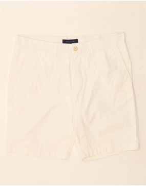 Elastic Fit TOMMY HILFIGER Mens Chino Shorts W34 Large  White Cotton