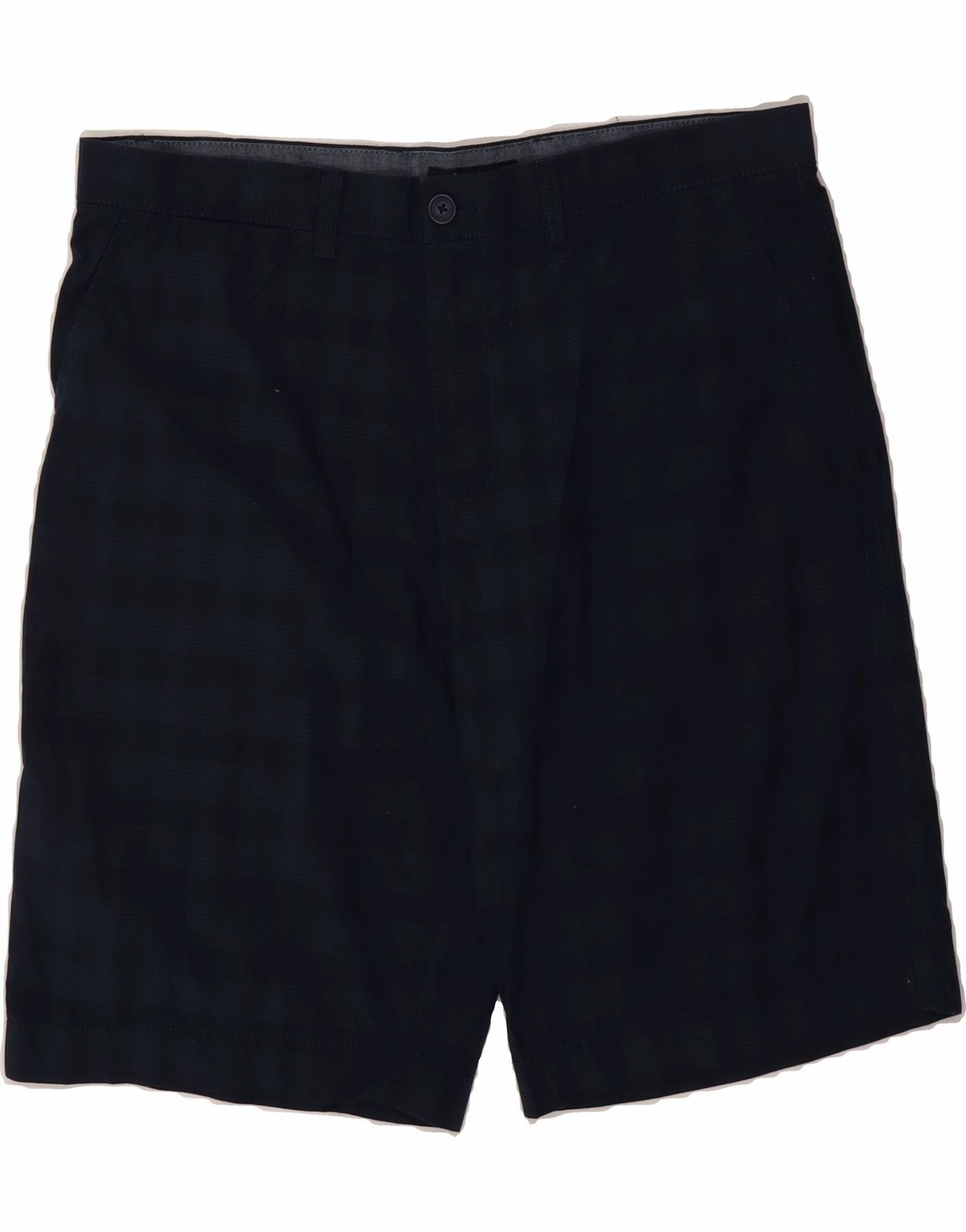 TOMMY HILFIGER Mens Chino Shorts W36 Large  Navy Blue Check Cotton Free Size Adjuster