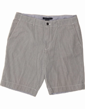 Performance Stretch Durable Weave Fabric TOMMY HILFIGER Mens Chino Shorts W36 Large  Navy Blue Pinstripe