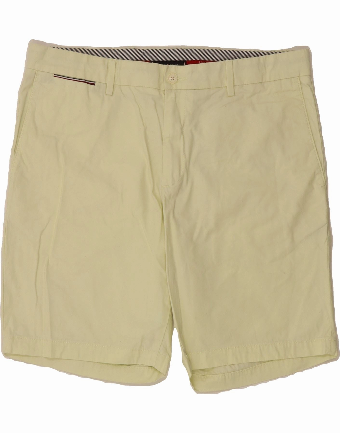 TOMMY HILFIGER Mens Chino Shorts W38 XL Yellow Cotton Sport Style Fit Regular Fit