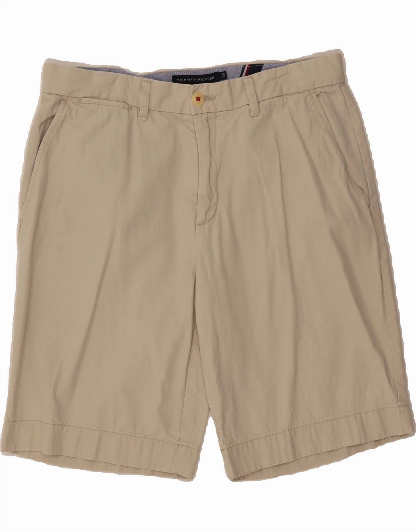 TOMMY HILFIGER Mens Classic Fit Chino Shorts W34 Large  Grey Cotton service industry