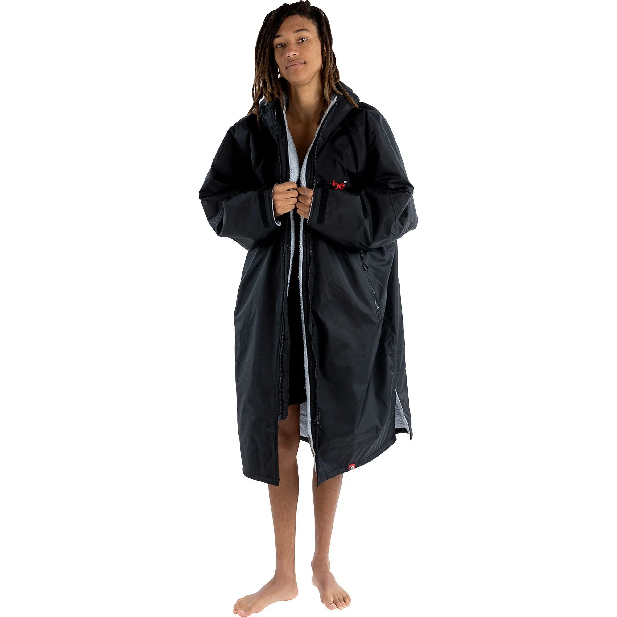 Dryrobe Advance Long Sleeve Changing Robe - Grey Unstructured Fit Gear Everyday Fit
