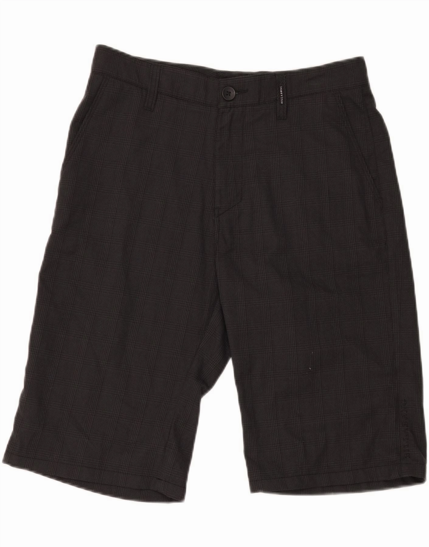 BILLABONG Mens Chino Shorts W30 Medium Grey Check Polyester Quick Style