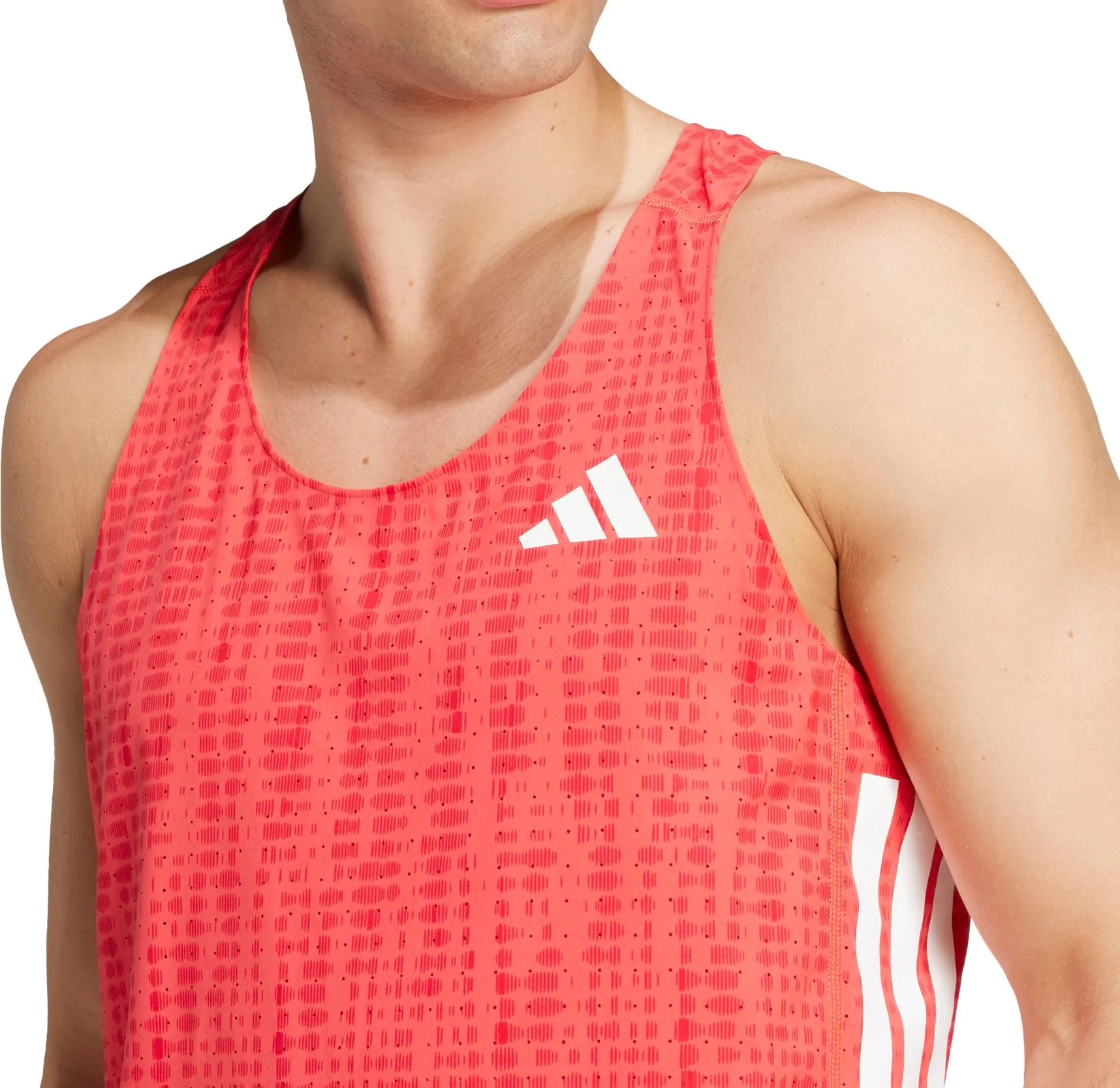 Workout Ready Fabric strong armor adidas Adizero Mens Running Vest - Red