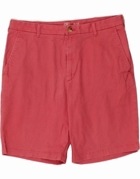IZOD Mens Chino Shorts W32 Medium Red Cotton Bright Hues