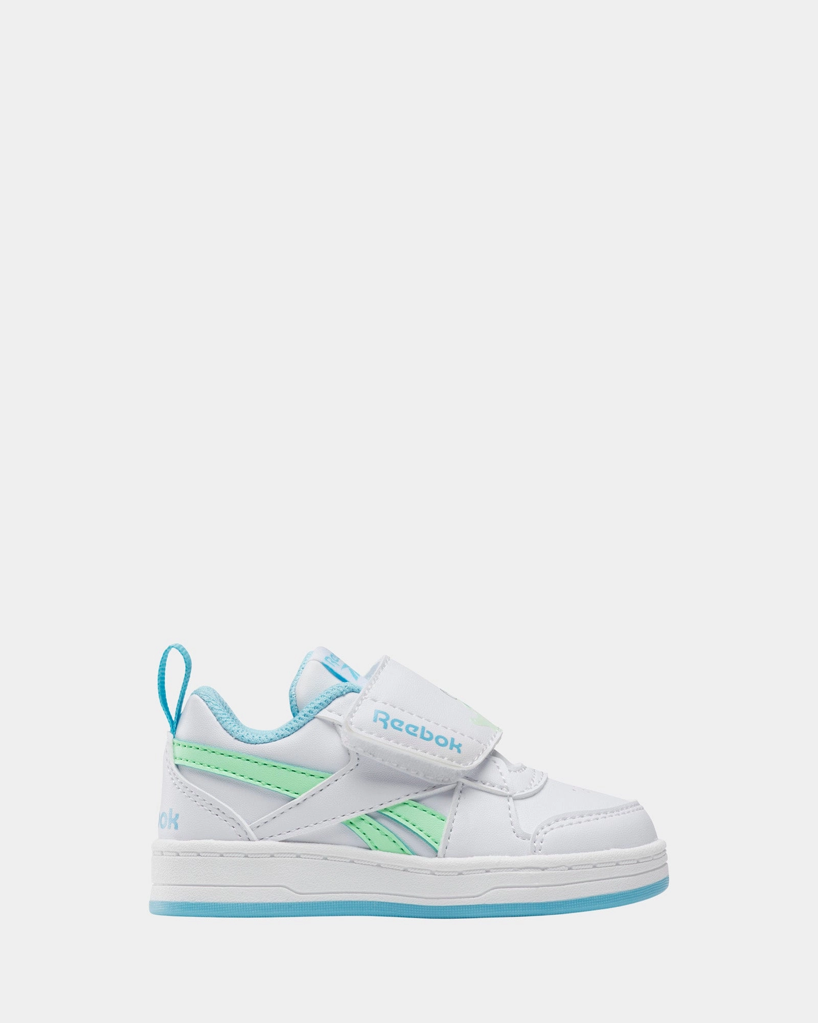 Reebok Royal Prime Snug White/Greenglow/Digitalblue Flexible Rubber Outsole Unibody Construction