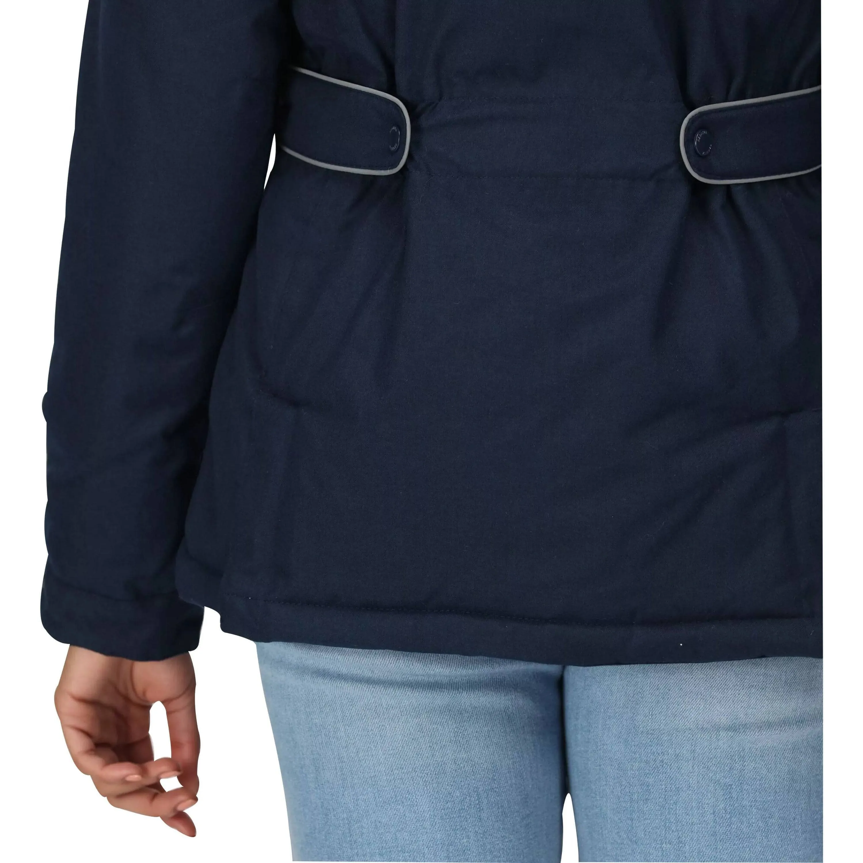 Regatta Linnette Insulated Womens Waterproof Jacket - Navy Compression Stitching