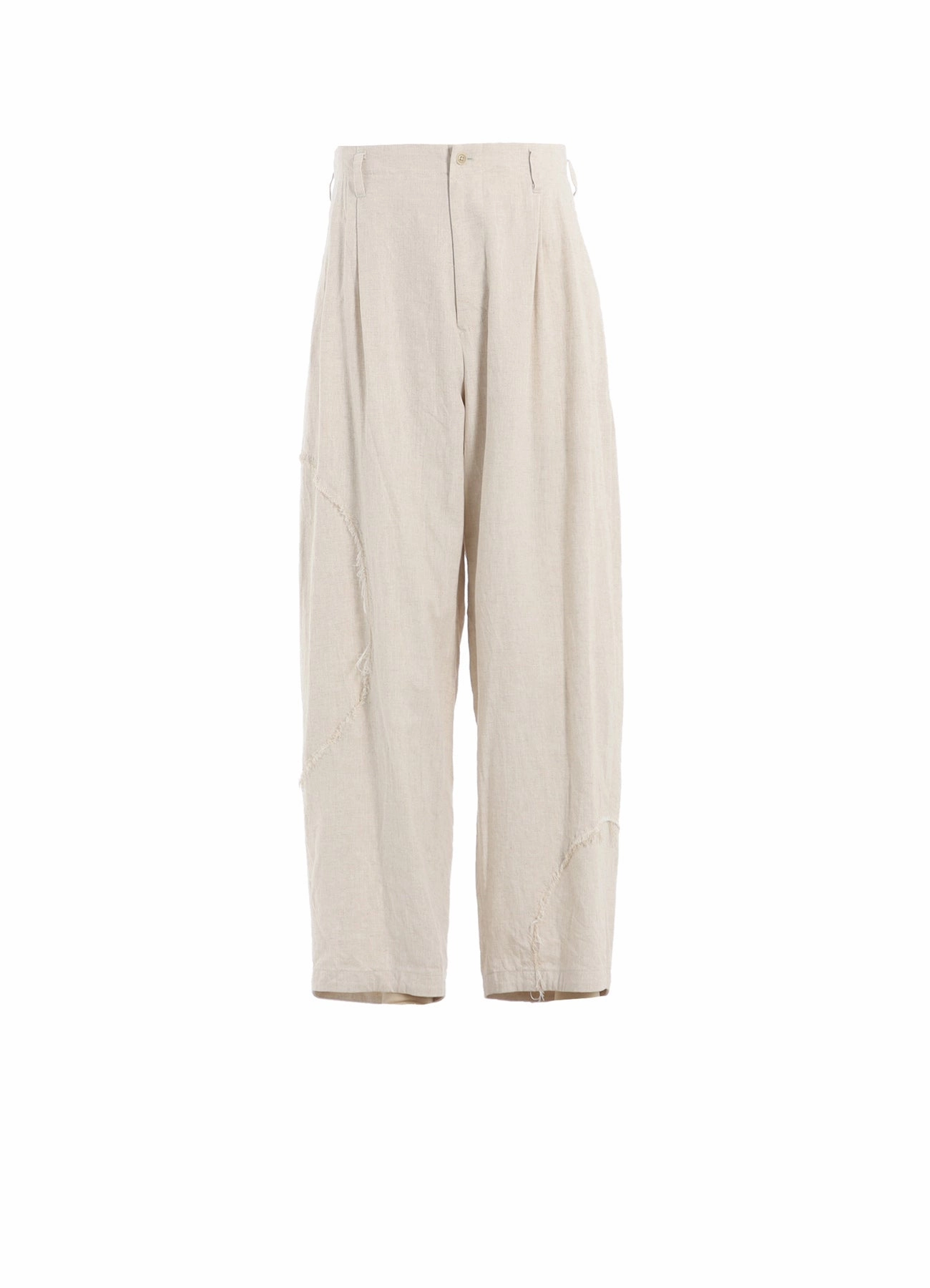 LINEN/COTTON HERRINGBONE ZIGZAG CUT-OUT PANTS Fit For Movement