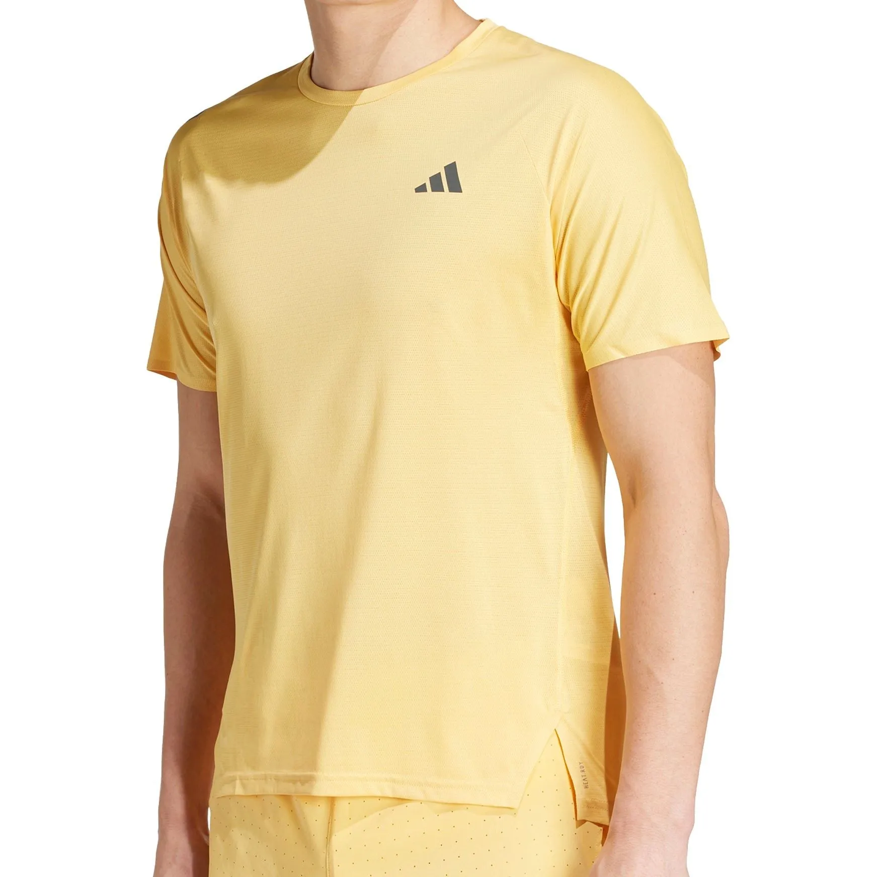 Easy-Going Style coordinate with other items adidas Adizero Short Sleeve Mens Running Top - Yellow